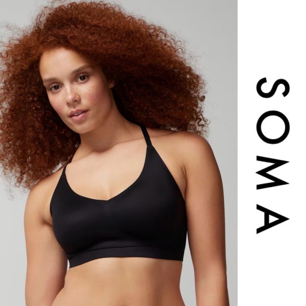 SOMA | ENBLISS Racerback Bralette with Lace Back | Black | XXL | Retail $60